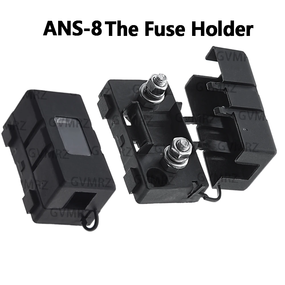 1PCS ANS-8  Trumpet Fork Plug Type The Fuse Holder Safety Plate Base Car Carrier Fuse Box Bolt Type 52x27.5mm 