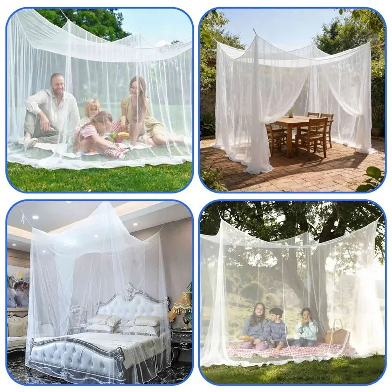 MOPHE-Extra Large Portable Mosquito Net For Outdoor Camping Square Canopy Net For Garden Party Travel