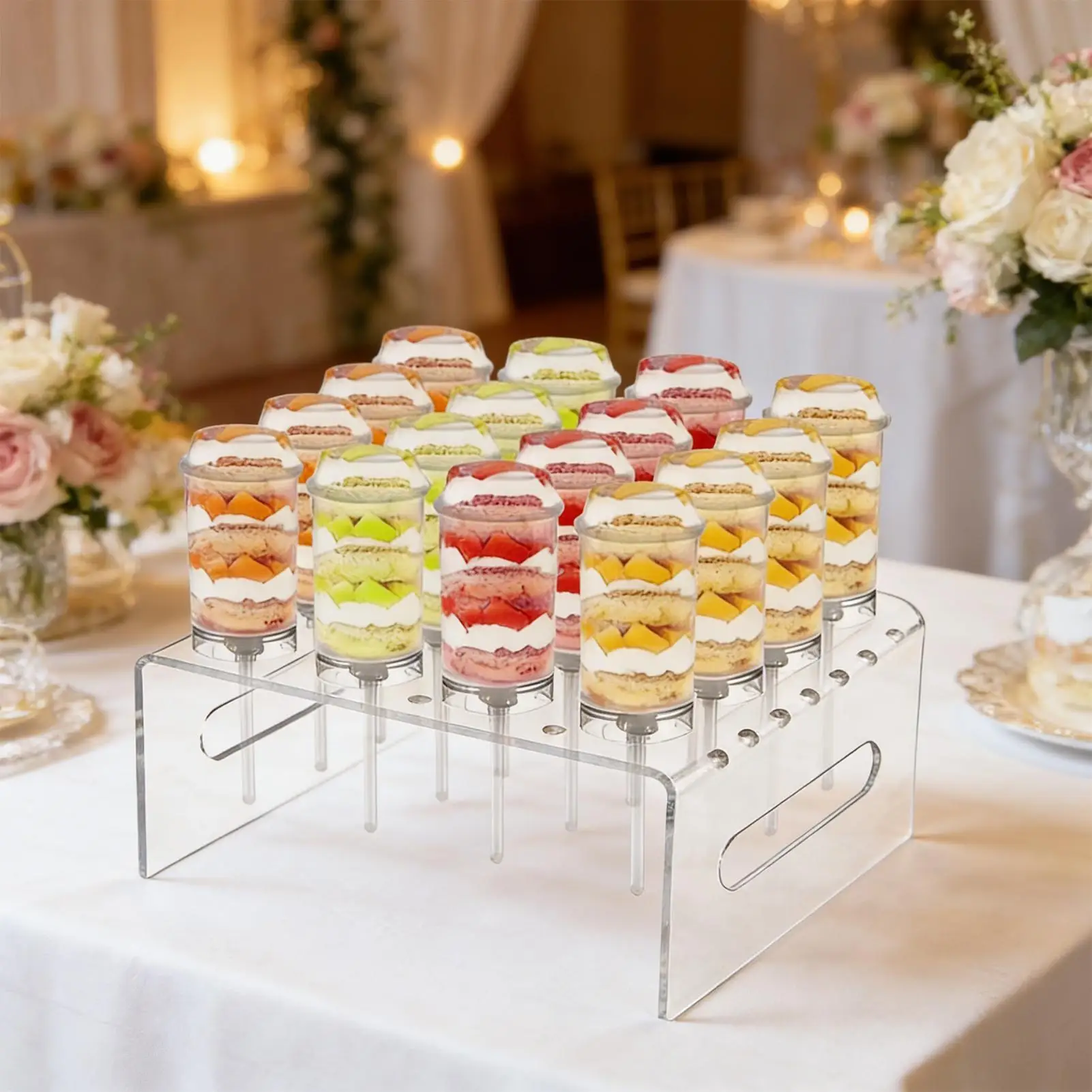 Cake Push Pop Containers Dessert Tubes Push Up Pop Containers with Stand & Lid for Home Dining Room Wedding Birthday Party view 4