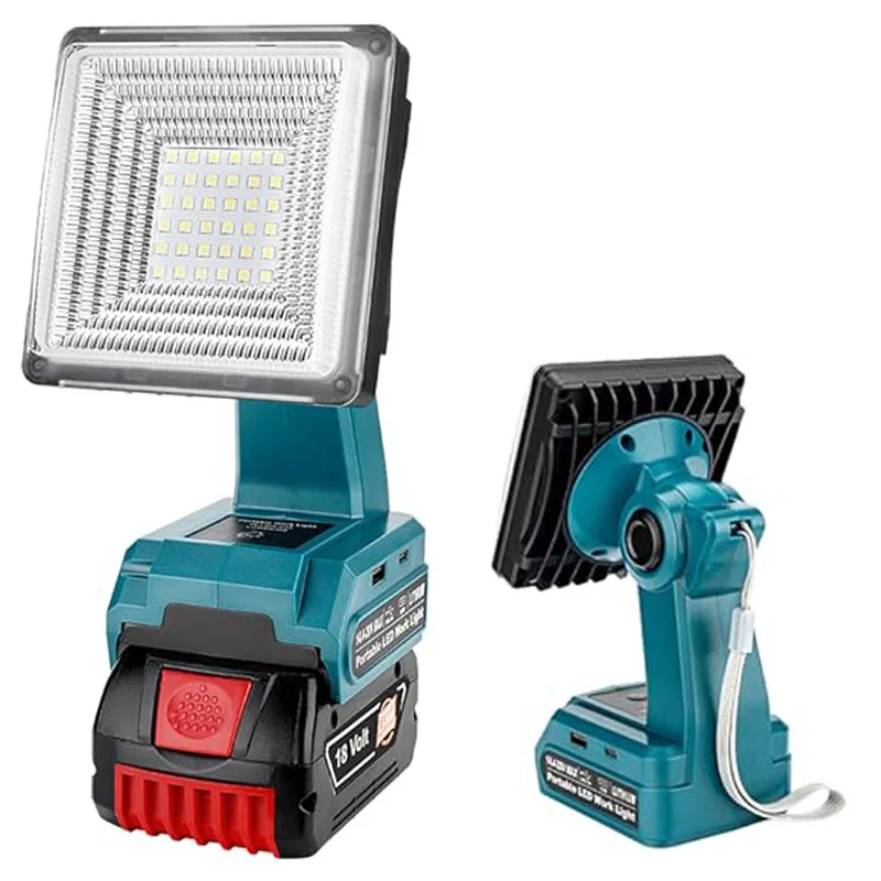 For Bosch 18V Li-ion Battery Led Light Outdoor Work Spotlight Emergency Tool Lamp Flashlight Torch USB Mobile Phone Charger