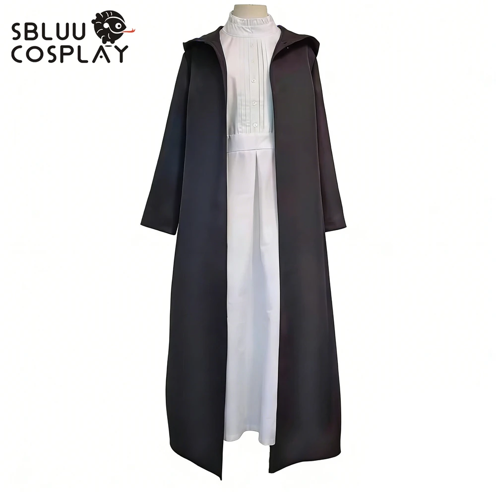 

SBluuCosplay Anime Fern Cosplay Costume White Dress Black Cloak Outfit Halloween Custom Made