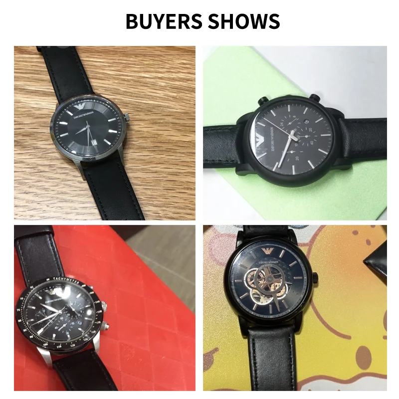 Para armani pulseira de couro genuíno compatível com ar1732/1733/1730 cinta para masculino couro de vaca preto watbands 20mm 22mm