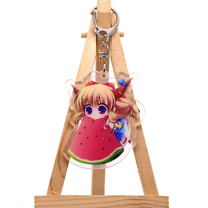 Anime Touhou Project Hakurei Reimu SinGyoku Mima Kikuri Cosplay Costume Interlayer Acrylic Keychain Keyring Key Xmas Gift Prop