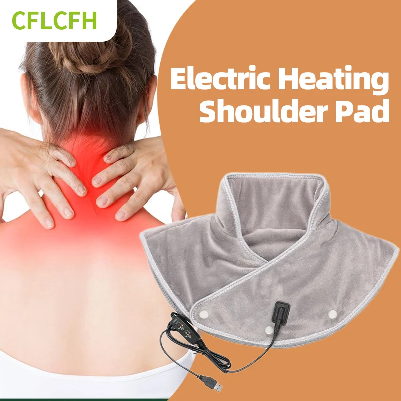 

Electric Heating Shoulder Neck Massager USB Heated Pad Back Cervical Pain Brace Relieve Fatigue Hot Compress Warm Wrap Tool