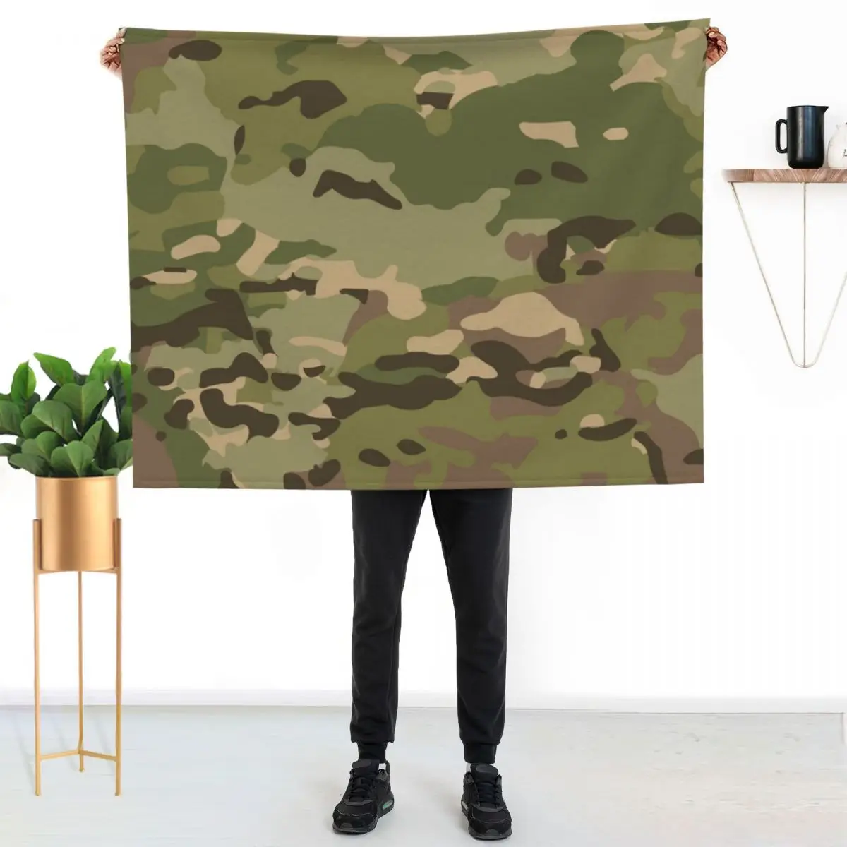 Woodland Hues Camo - MultiCam Camouflage Throw Blanket Decoratives for sofa Luxury Thicken Sofas warm for winter Blankets