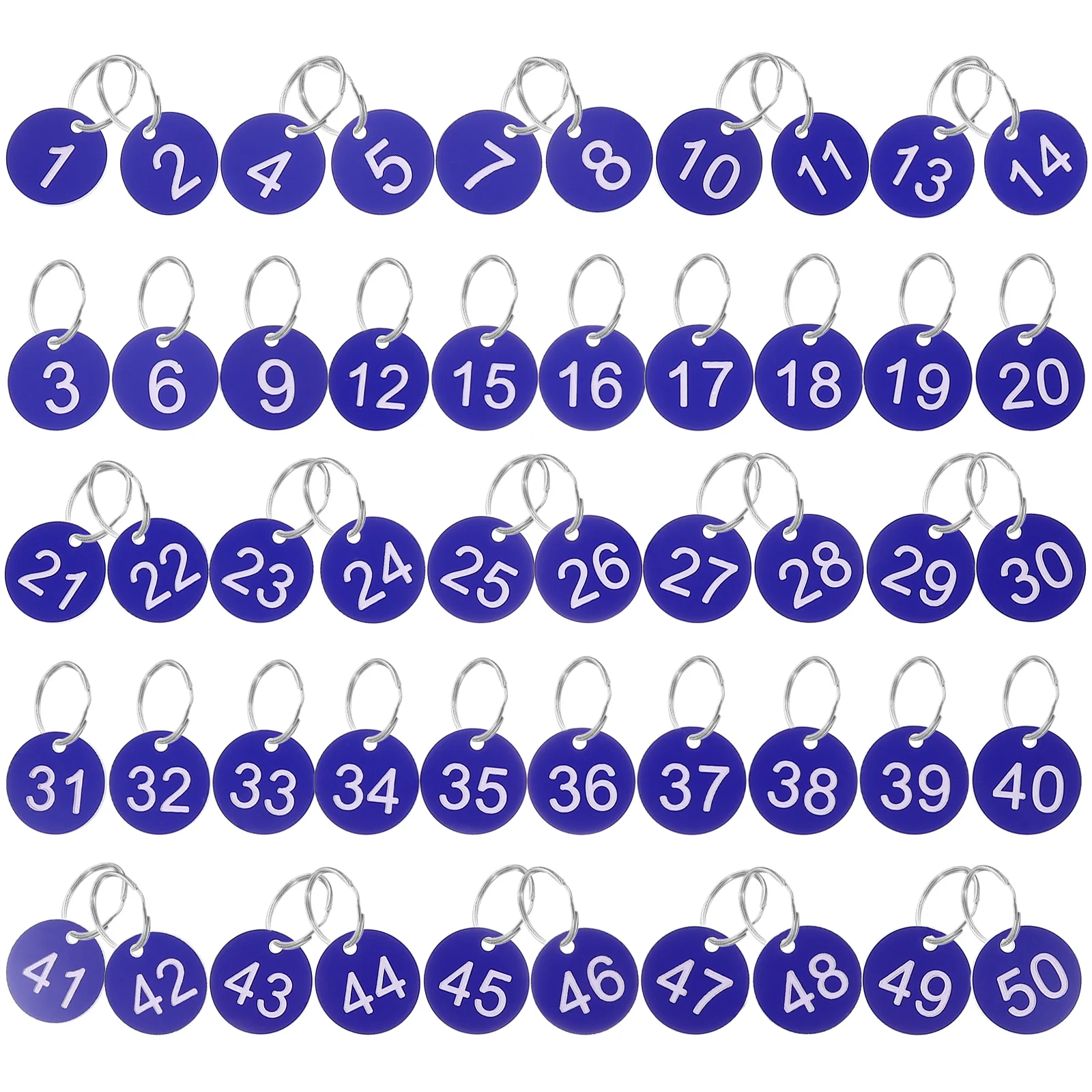 50 Sets Number Plate Hanging Tag Round Tags for Identification Key Marking Belt Ring