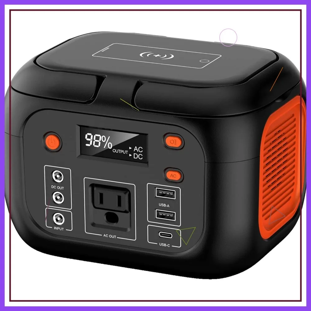 

Portable Power Station 97Wh with Wireless Charging, Fast 150W Output for Camping RV Emergency