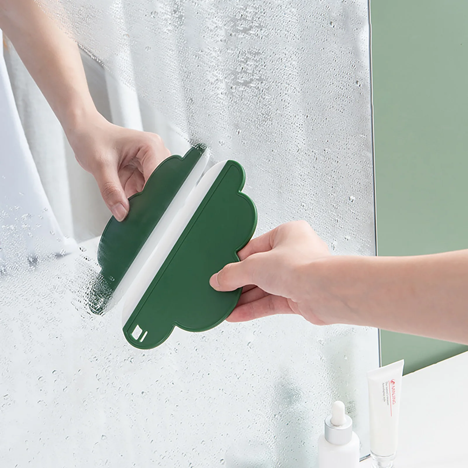 Cloud Shape Non-Scratch Soft Silicone Squeegee Bathroom Kitchen Water Window Wiper Drying Blade Clean Scraping Scraper