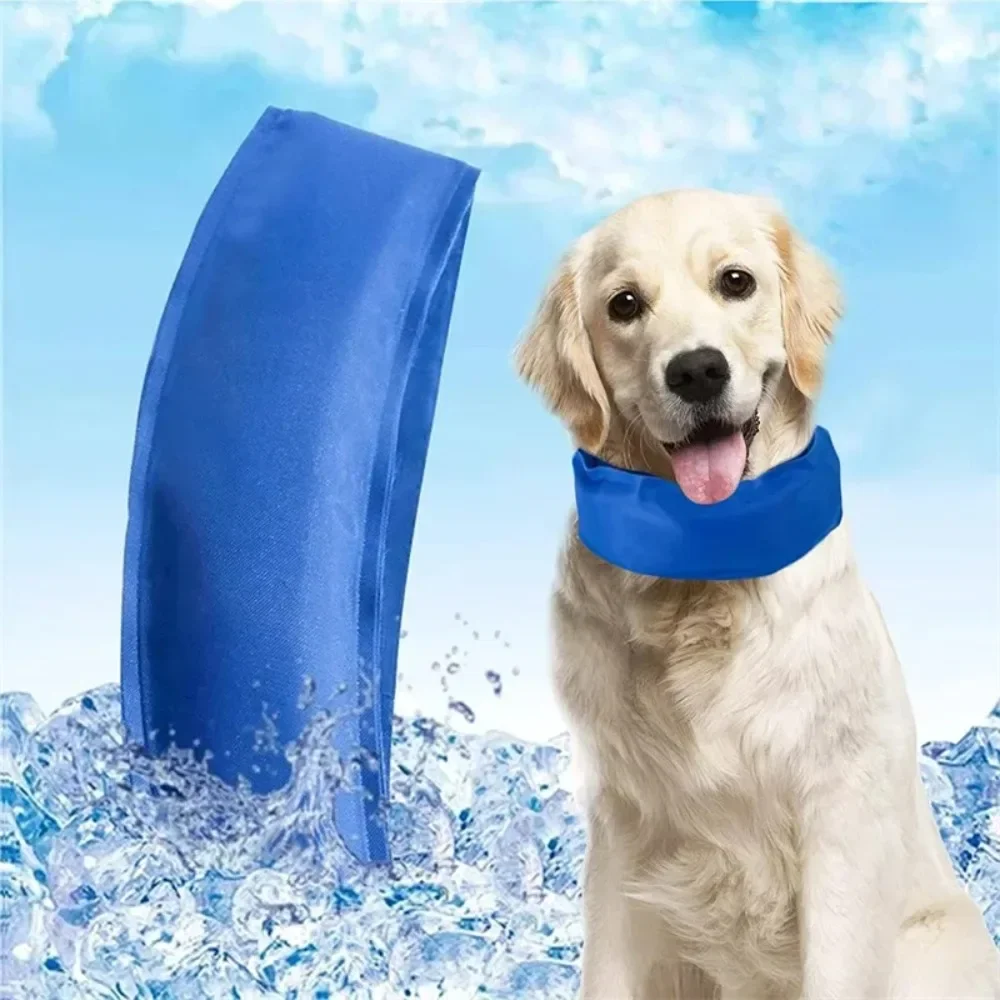 Dog Cooling Bandana Summer Collar Pet Cool Ice Pad Heatstroke Dog Ice Bag Scarf Adjustable Cooling Collar Bib Dog Accessories