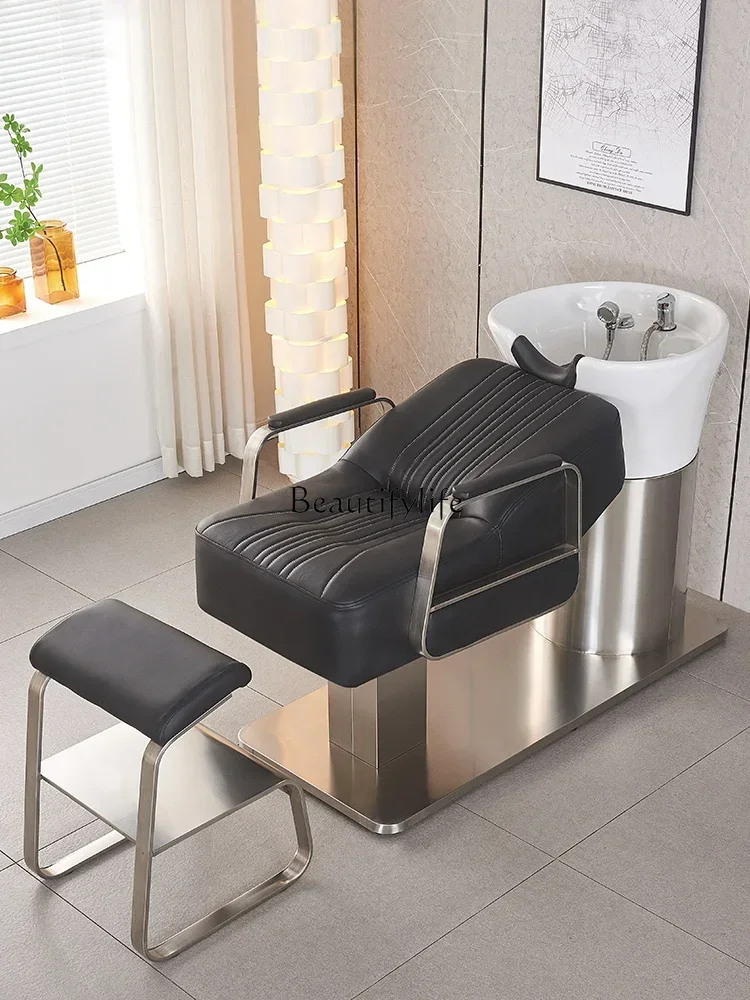 Shampoo Chair Semi-Lying Popular Simple Lying Completely Beauty and Hairdressing Trend Fashion Hair Salon