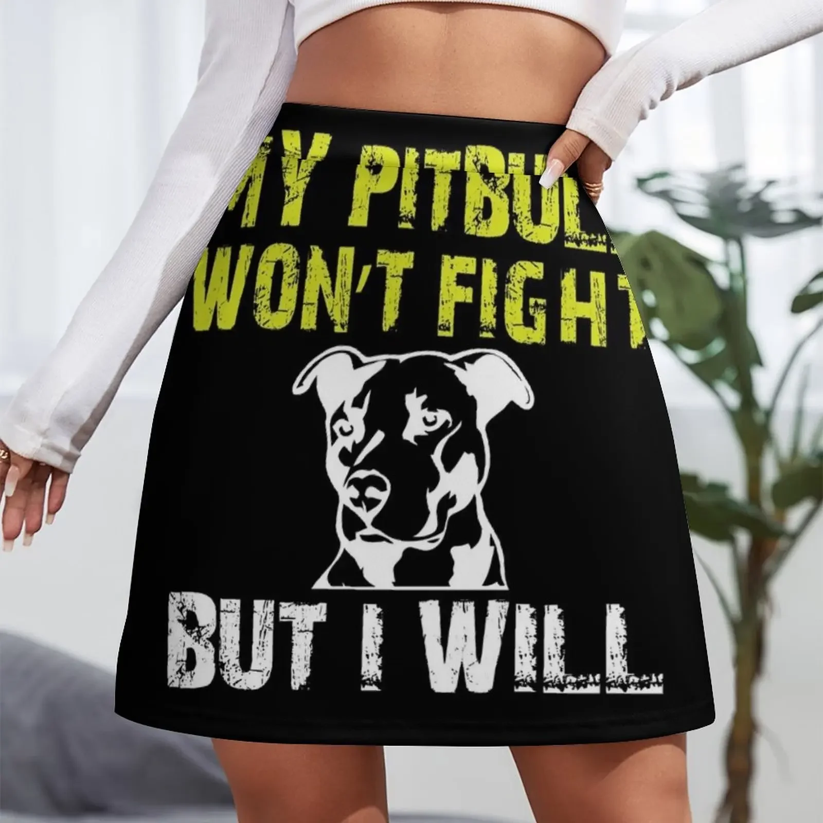 My Pitbull Won't Fight But I Will Mini Skirt dress korean style skirt