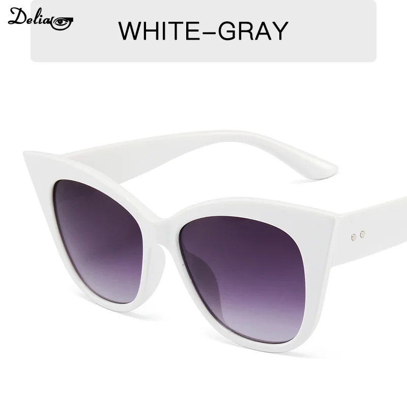 1pcs New Cat Eye Sunglasses Woman Fashion Big Frame Cat Sun Glasses Female Retro Shades UV400 Black White Color Oculos De Sol image 6