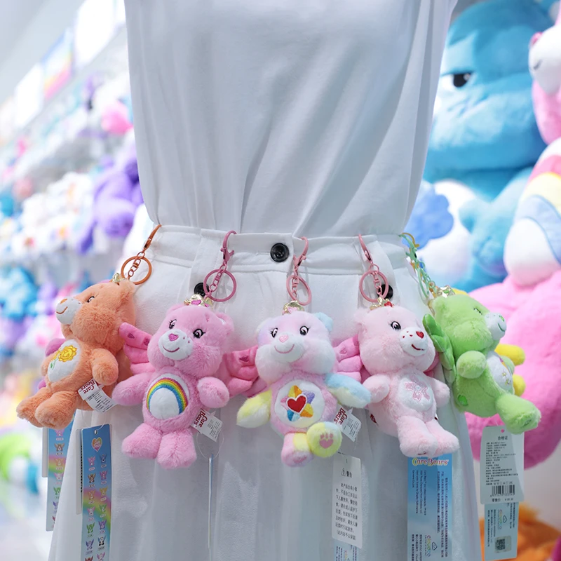 Care Bears Niedliches Engelsflügel-Plüschtier, Schlüsselanhänger, gefüllte Puppe, Anhänger, Tasche und Gepäck, Zubehör, perfektes Geburtstagsgeschenk