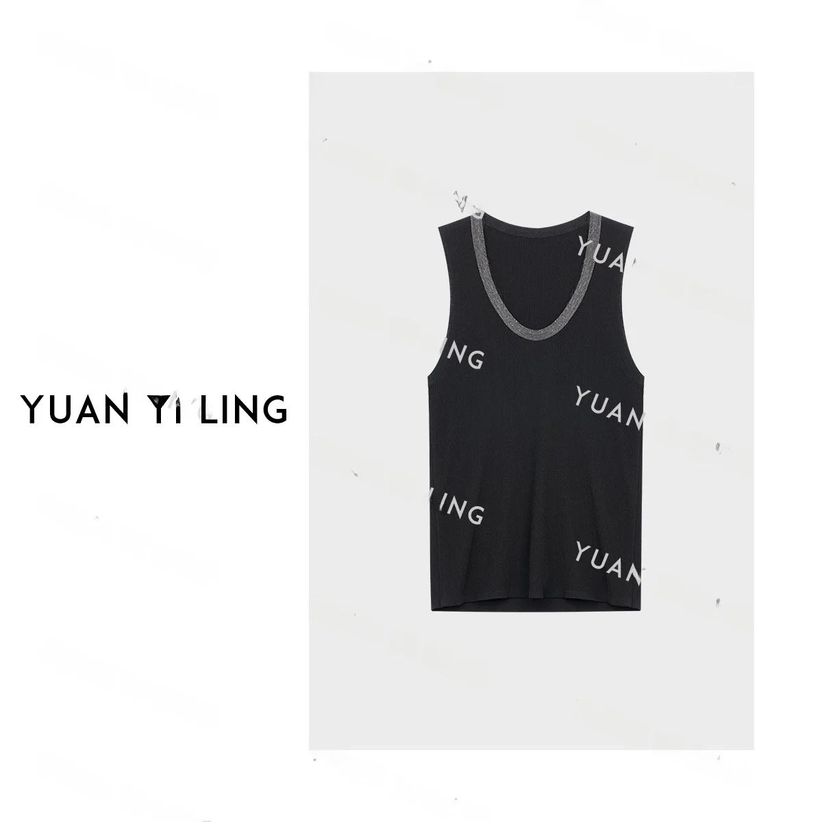 

Chunyueling Style Casual Sleeveless Large Collar Versatile Vest Summer Fashion Simple Design Comfortable Fit Ladies' Tank Top