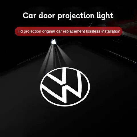 2Pcs Volkswagen Emblem Projector Lights Car Door Welcome Lamp For VW GTI Polo Golf Passat Tiguan Arteon Touareg Taigo Caddy CC