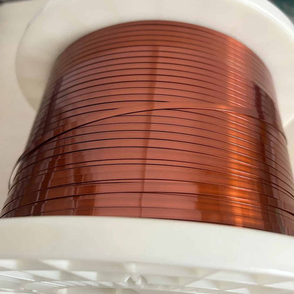 

AIW220 0.3x3.5mm Enamelled Flat Copper Wire - Square Insulated Copper Cable for Transformers, Motors, Electrical Coils