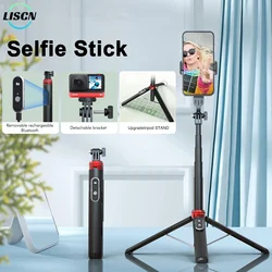 LISCN 160CM Phone Tripod & Selfie Stick Extendable Cell Phone Tripod Stand with Wireless Remote and Phone Holder