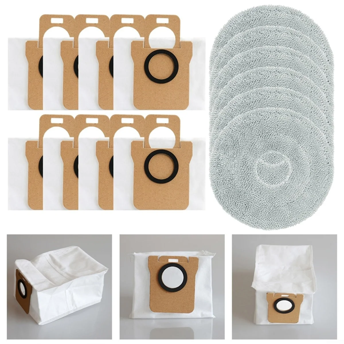 FZFZ Dust Bag Mop Cloths for L10S Ultra L10 Ultra L10 Prime L20 Ultra, Vacuum Cleaner Bags Wet Mop Pads