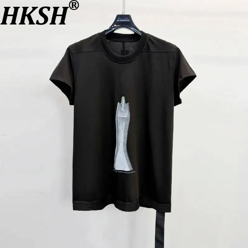 HKSH Women's T-shirt Dark Style Niche Sculpture Printed High Street Loose Casual Design Stylish Short Sleeve Cotton Tees HK24816