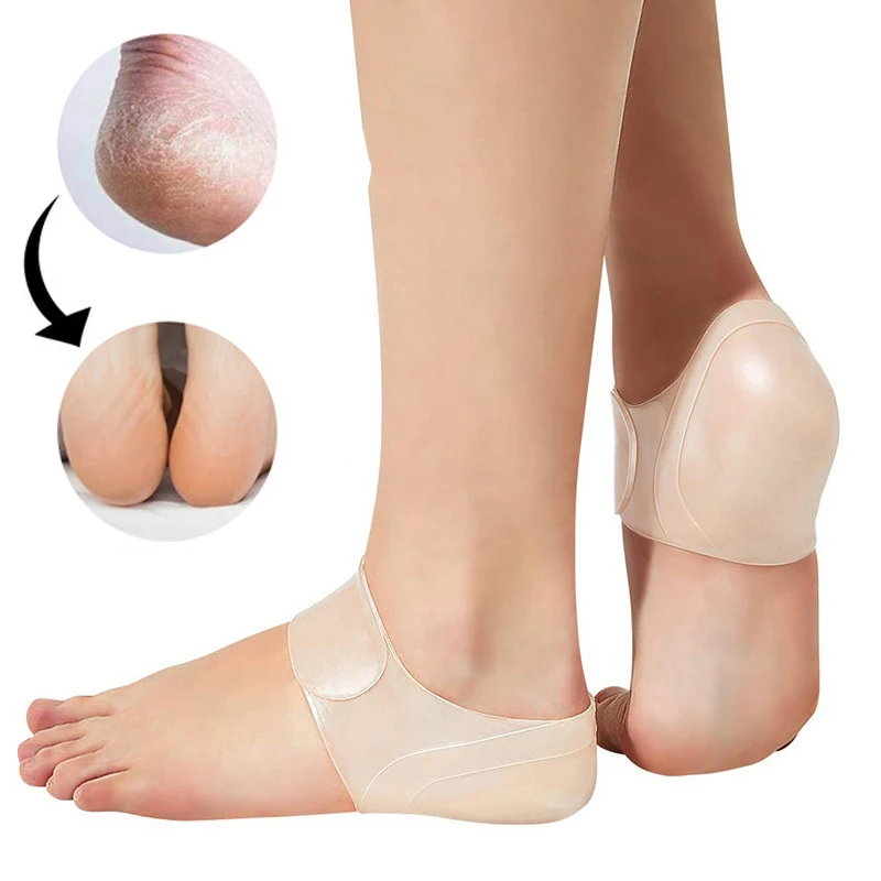 1 paar verstelbare siliconen hielbeschermer voet crack voet crack anti crack sokken anti voet crack hiel haksticker draagbaar