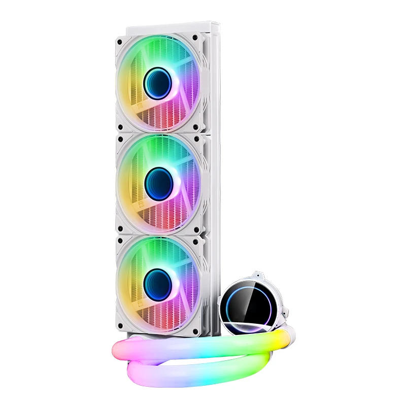 Newest design exclusive LOGO lighting effect water-cooled radiator S-type high-density fin design computer water-cool