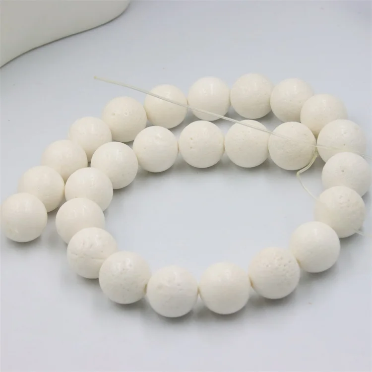 Fashion Trendy Natural White Sponge Coral Round Beads Charms For Jewelry Making DIY Tribal Necklaces Earrings Accessories Gifts