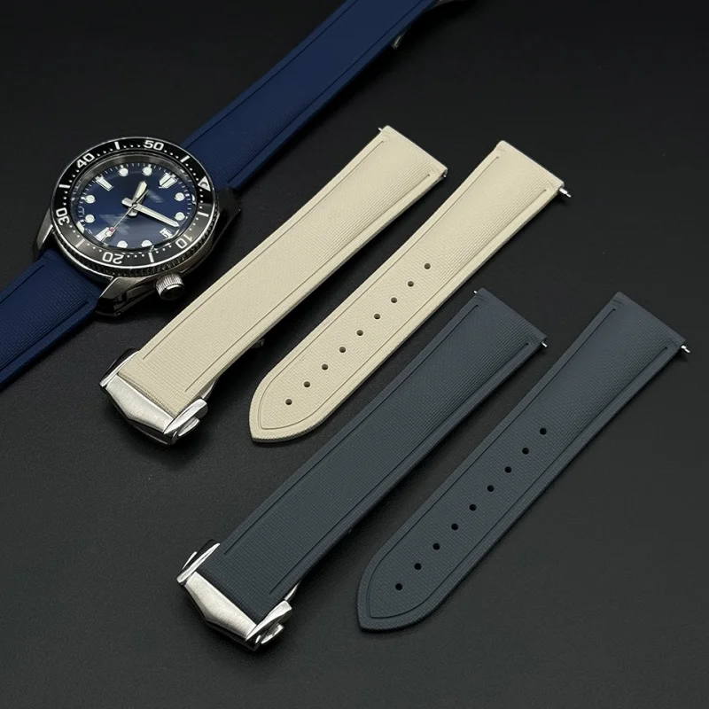 Cinturino per orologio FKM con motivo intrecciato universale 20/21/22mm Bracciale subacqueo a sgancio rapido per Omega/Breitling/Longines/Tissot/Seiko