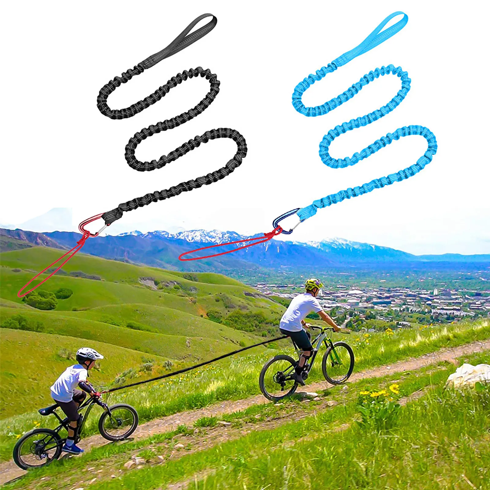 New Bicycle Elastic Leash Belt Nylon Traction Rope Parent-Child MTBBike Towing Rope Kid Ebike Safety Equipment Outdoor Tool