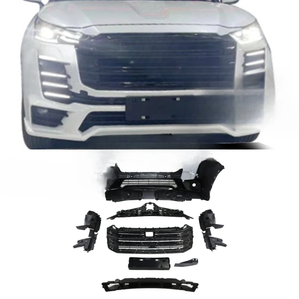 

Car Front Bumper Spoiler Rear Trunk Spoiler Wing for Land Cruiser Highlander 2021+ Body Kit Car Accessories