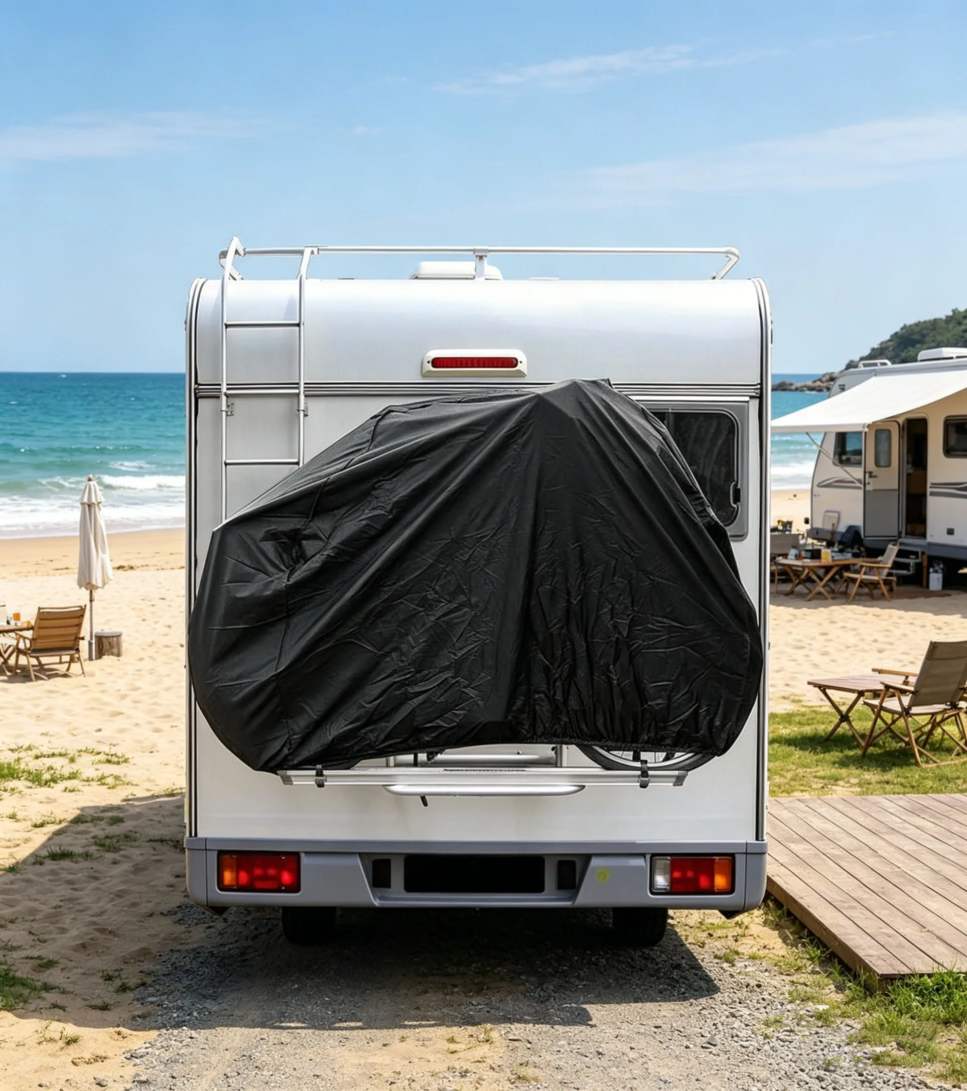 Caravan Rear Mount Bicycle Cover For 1 Or 2 Bikes Camping Accessories For Caravans And Motorhomes
