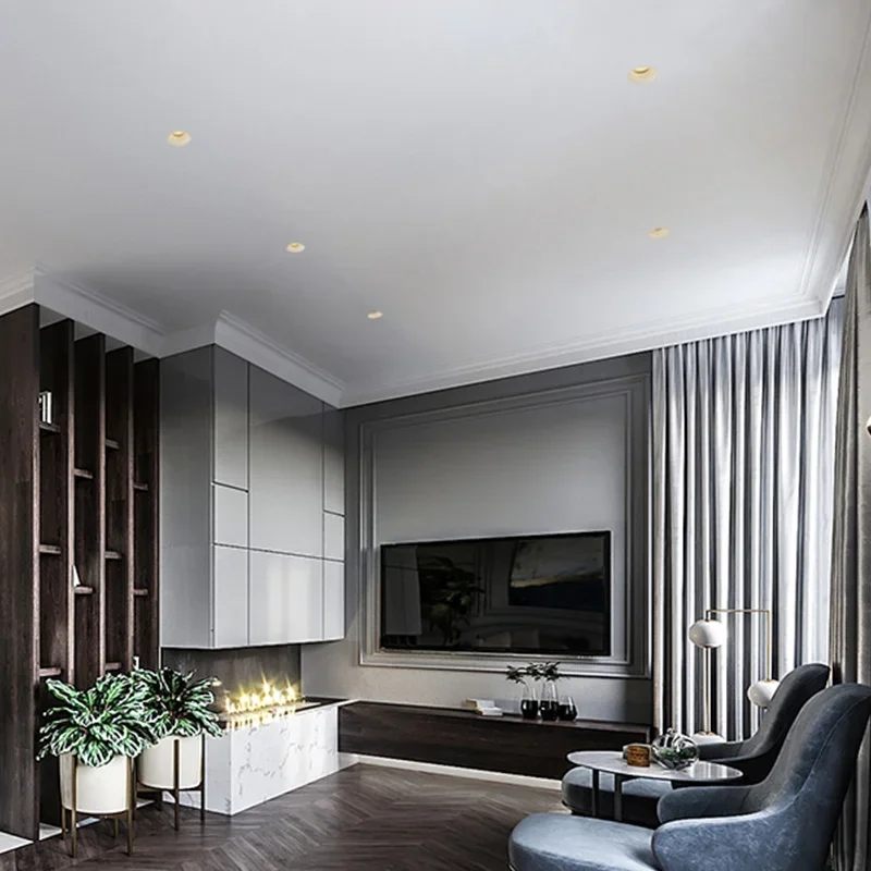 Aisilan Modern LED Recessed Downlight Frameless Built-in Spot Lamp Minimalist Convenient Installation for Living Room Bedroom
