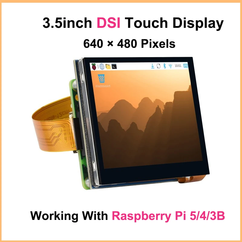 Waveshare Raspberry Pi5 3.5inch IPS DSI Display Touchscreen 640x480 Pixels 5-Point Touch Compatible for Trixie Bookworm Bullseye