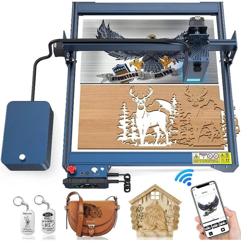 

2025 Engraver X20 A20 S20 PRO 130W Engraving Cutting Machine With Air Assist Kits 0.08 * 0.1mm Spot DIY CNC Cutt