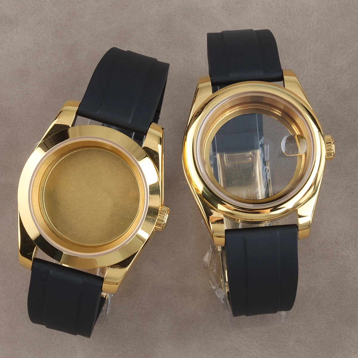 36mm 39mm NH35 Gold PVD Watch Case For Seiko Datejust NH35 NH36 Movement 28.5mm Dial Waterproof Sapphire Glass Stainless Steel