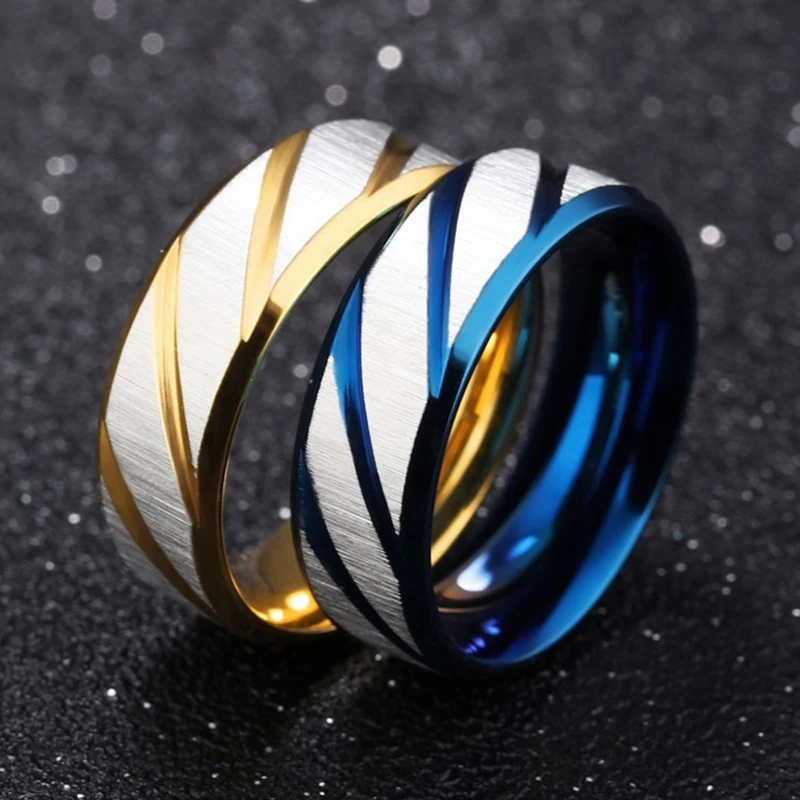 

Fashion Gold Wave Pattern Wedding Infinity Ring Stainless Steel Couple Rings Men and Women Engagement Jewelry Gifts Wholesale