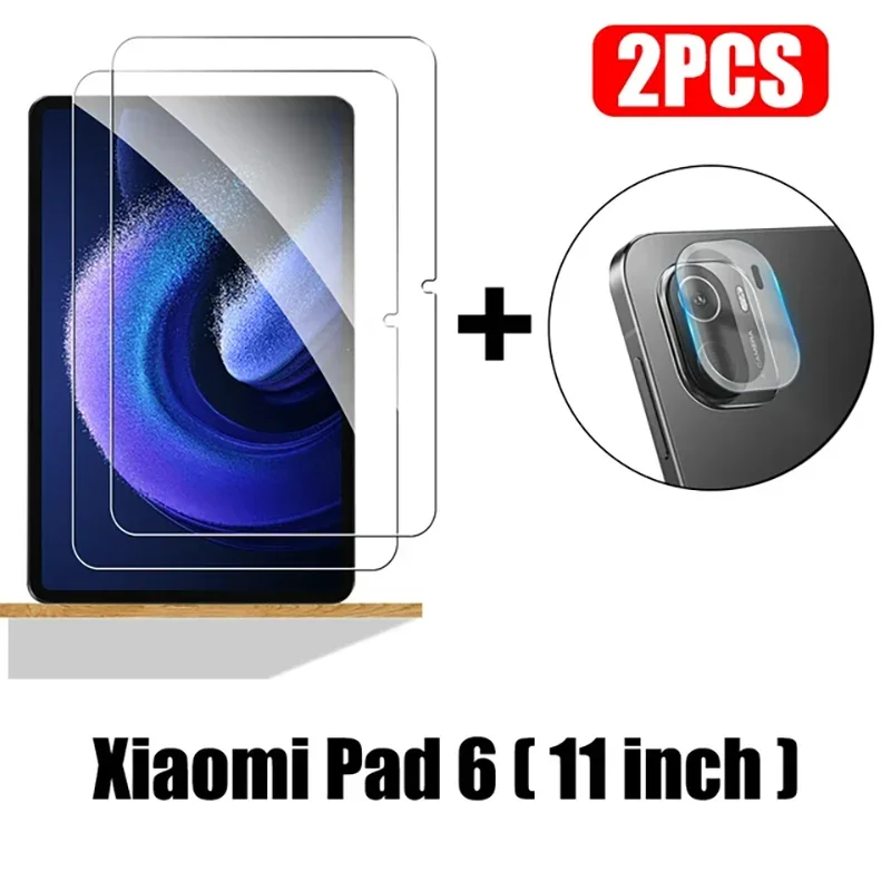 

2 Pieces HD For Xiaomi Pad 6 11inch Tablet Protective Film Scratch Proof Tempered Glass Screen Protector With lens film