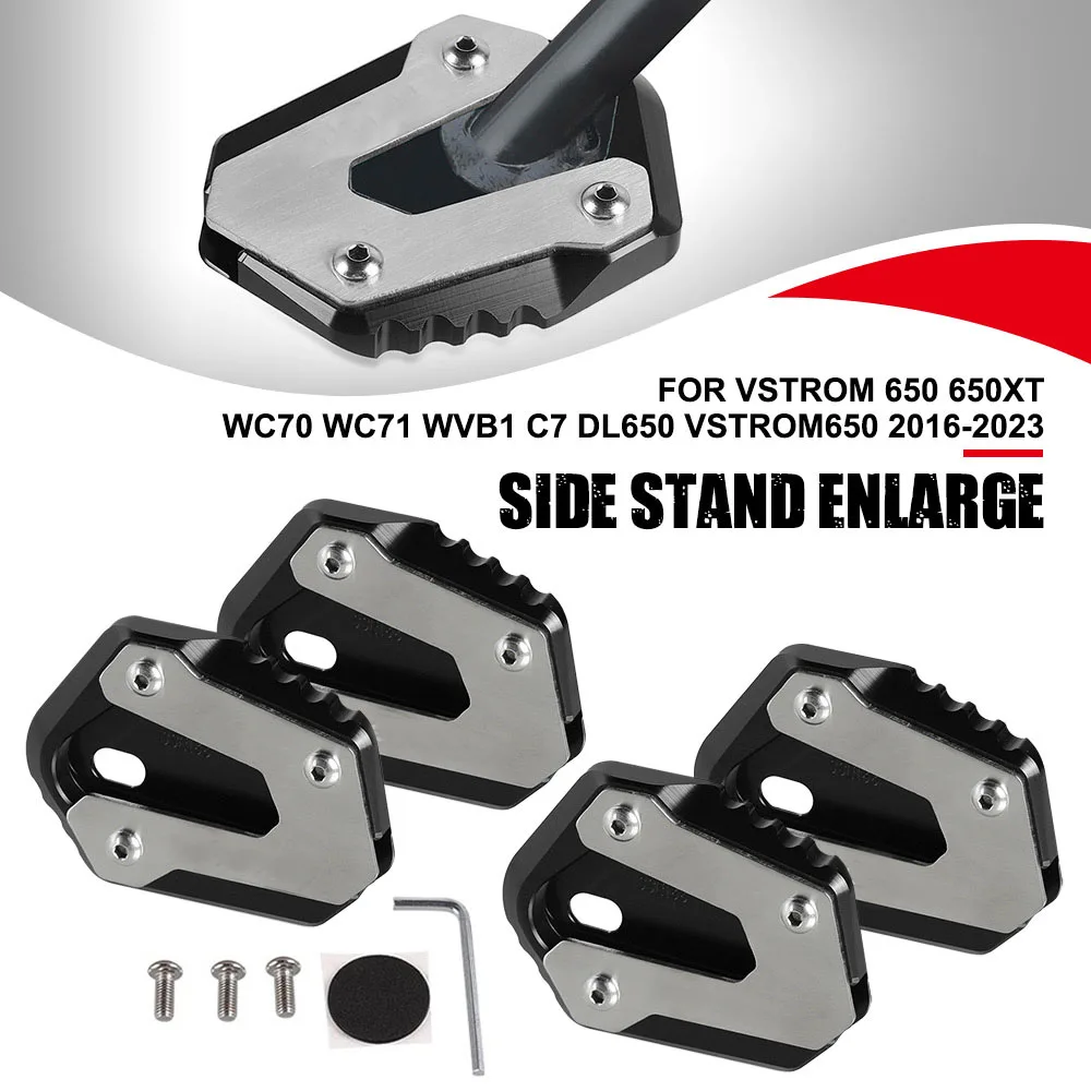 

For Suzuki VStrom 650 650XT WC70 WC71 WVB1 C7 DL650 VStrom650 2016-2023 Motorcycle Accessorie Side Stand Extension Support Plate