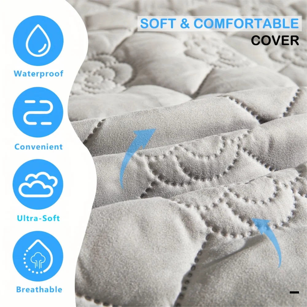 1pc Comfort Waterproof Mattress Protector, Soft And Breathable Noise-Free Waterproof Fitted Sheet for Single or Double Bed