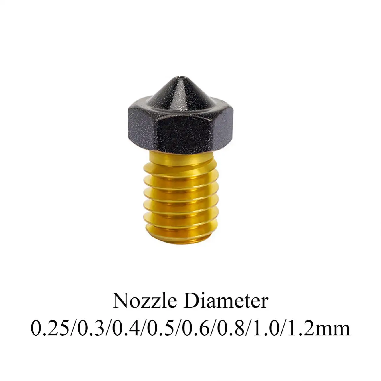 

1piece 3D Printer 0.25/0.3/0.4/0.5/0.6/0.8/1.0/1.2mm PTFE Coating Brass Nozzle Fit for E3D V6 1.75mm Filament Extruders Nozzle