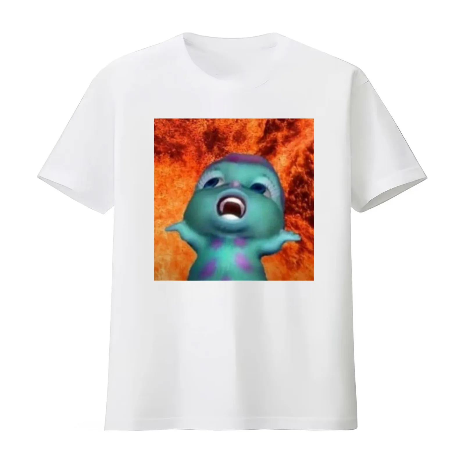 Chaotic Bibble T-Shirt Summer Casual Cotton Tee Oversized Streetwear Tops Vintage Graphic Print Loose Fit Short Sleeve