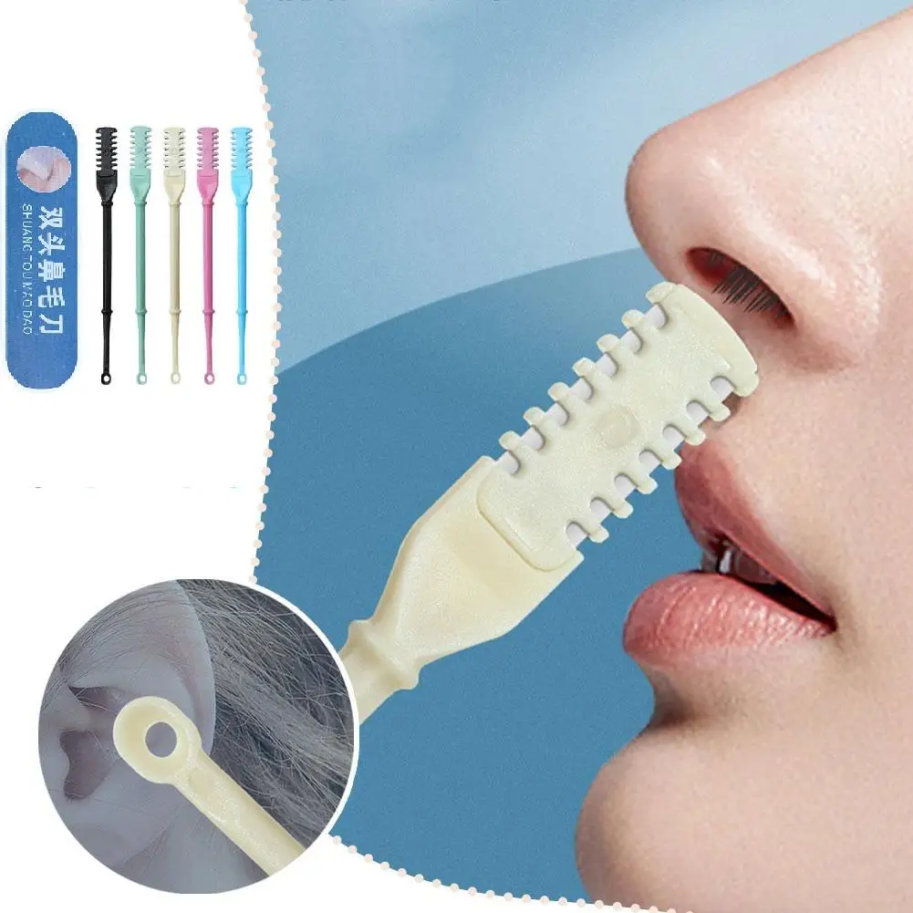 4Pcs Nasal Hair Cutter Nose Hair Trimmer 2-in-1 Manual Nostril Hair Removal Tool Double Sided Hair Removal Accessory