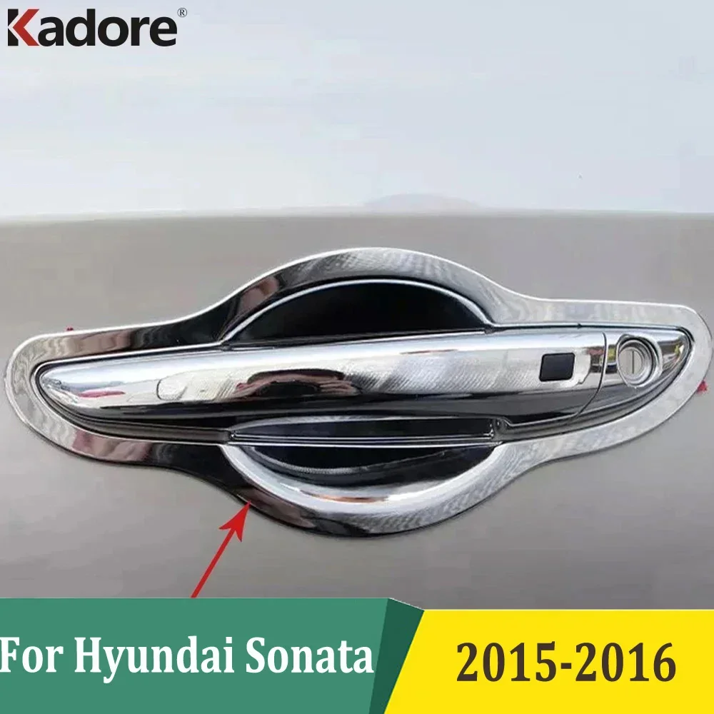 

Для Hyundai Sonata 2015 2016, ABS хромированная дверная ручка, чаша, накладка, Стайлинг автомобиля, внешние аксессуары