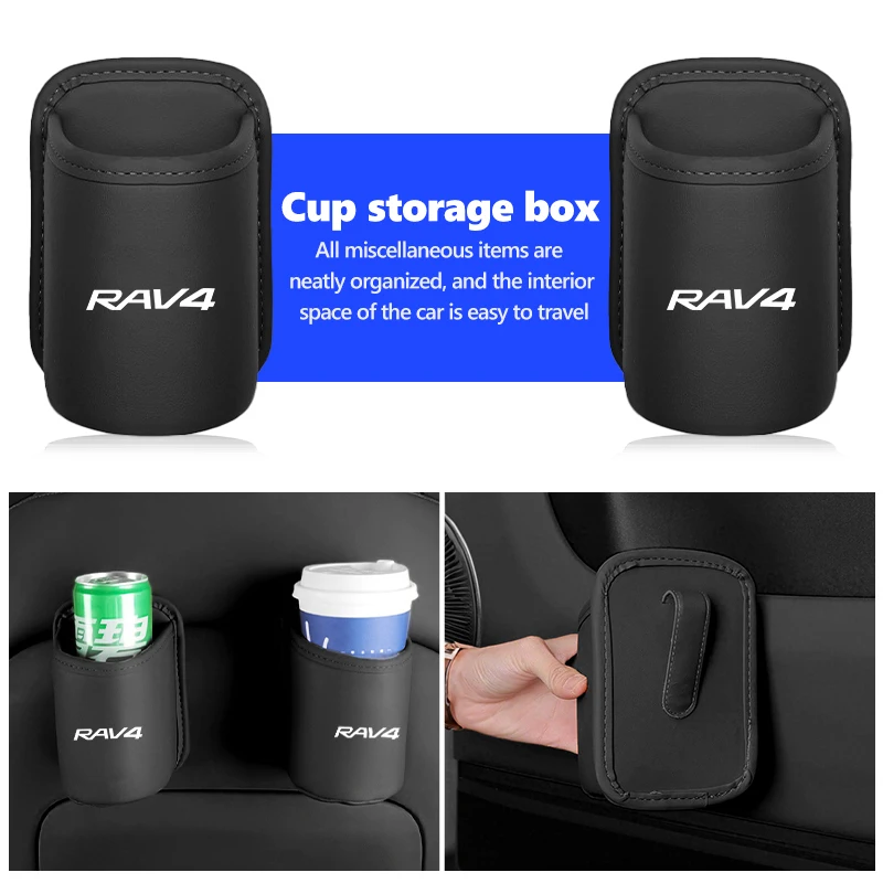لتويوتا باب السيارة الجانب حامل الكأس رف صندوق تخزين جلدي لزجاجة المياه والمشروبات RAV4 20 30 XA30 2007 2009 2010 2011 2012