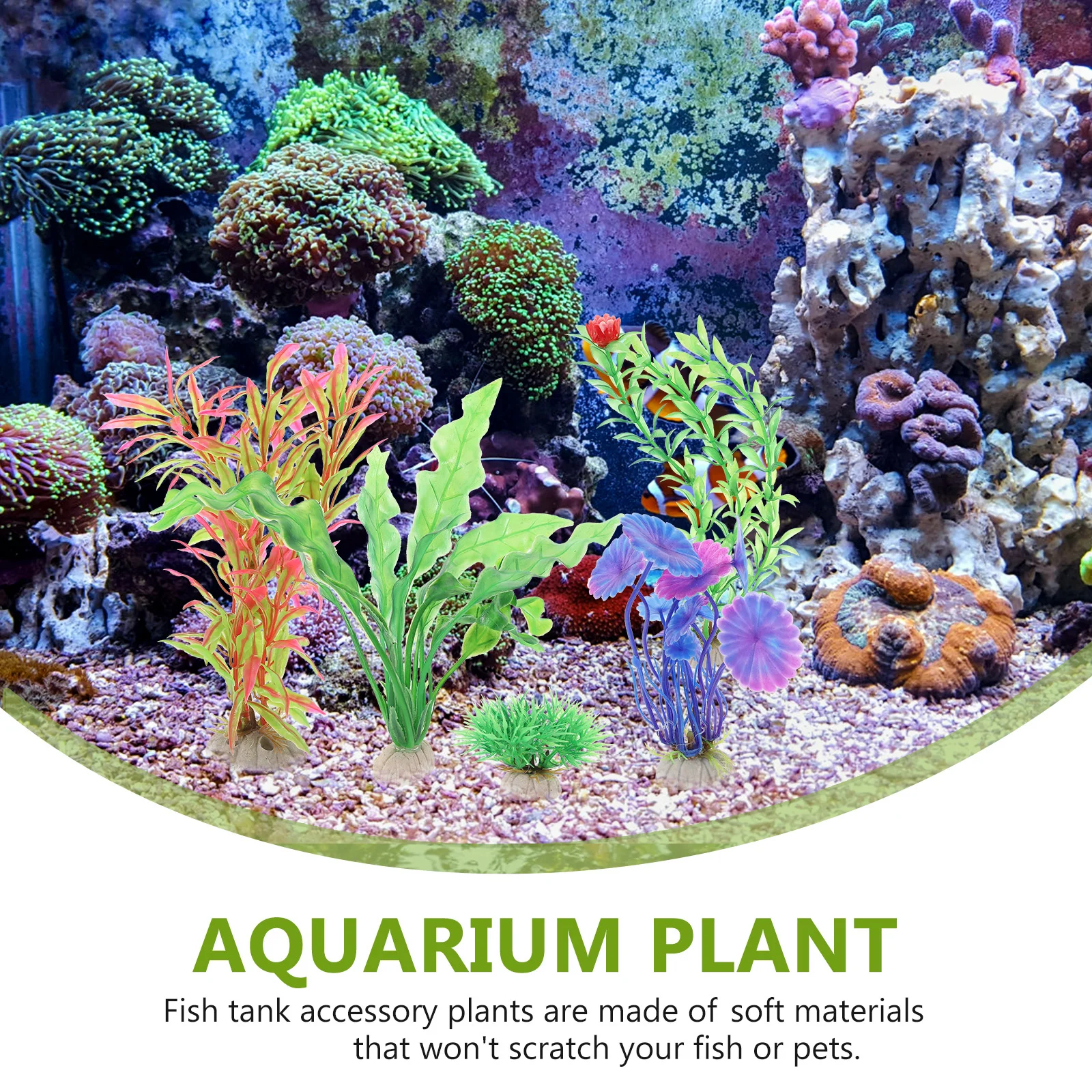 

14 Pcs Aquarium Decoration Fish Tank Plants Plastic Water Decor Aquatic Accessories L scape Props Safe Material