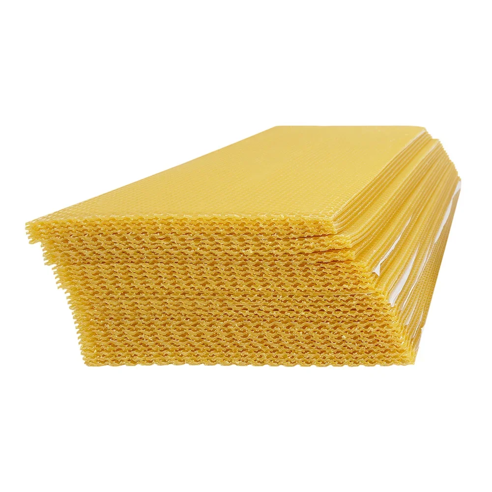 195*415mm Beeswax Sheets For Candle Making Natural Wax Foundation For Bee Frames Sheet Hive Cell Frame Wax Bee Supplies