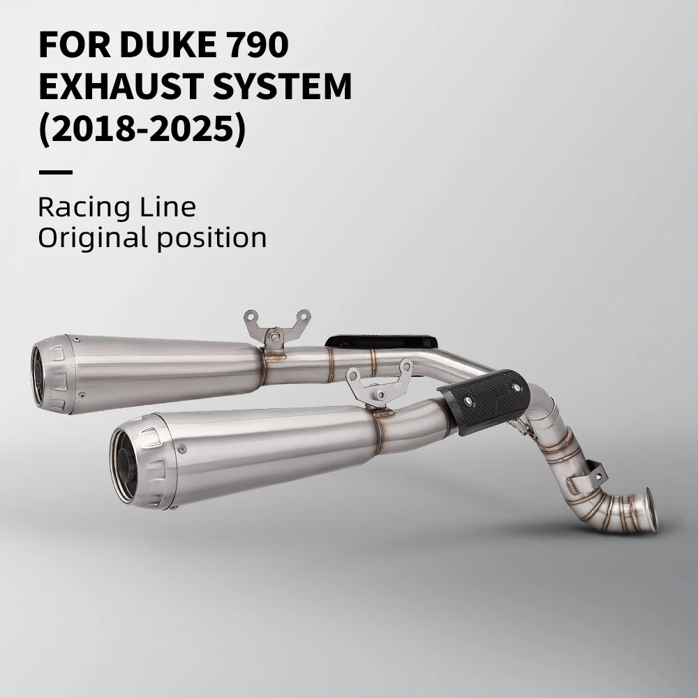 

For Duke 790 2018-2025 Motorcycle Exhaust System Modification with 51MM GP Dual Muffler with Middle Link Pipe