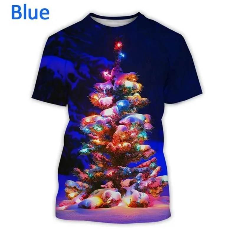 New Fashion Christmas Santa Claus 3d Printed T-shirt Men And Women Christmas Eve Casual Short-sleeved TShirt Summer Men\'s Tops