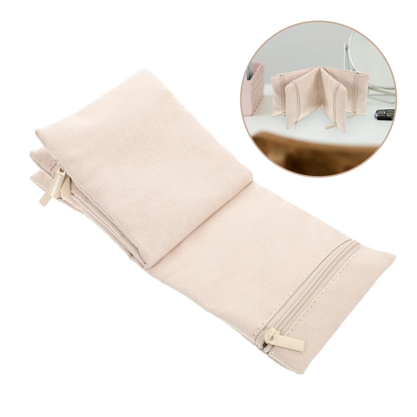 

Jewelry Organizer Travel Pouch Foldable Zipper Case Multilayer Necklace Earring Storage Bag for Women Jewellery Pouch