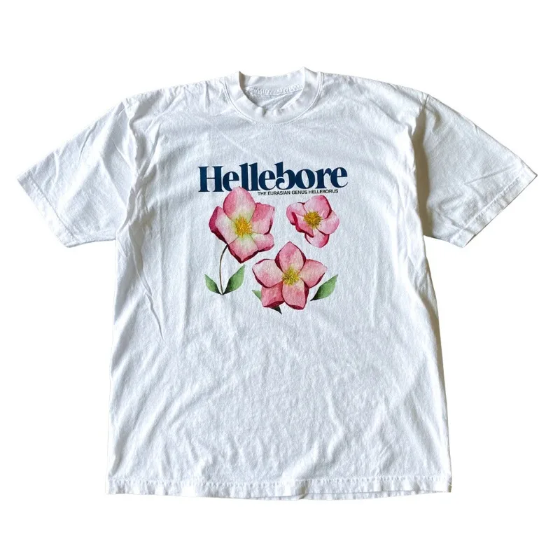 

Neutral printed summer T-shirt, loose and breathable T-shirt, fashionable and versatile casual wear, round neck women's clothing