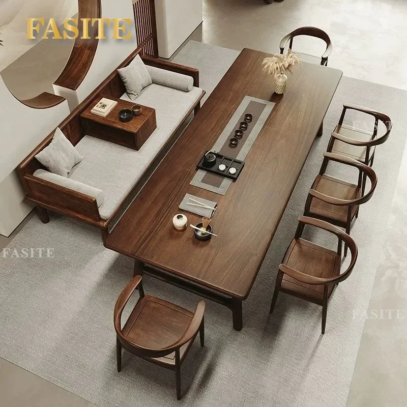 For South American Walnut Arhat Bed Solid Wood New Chinese Zen Sofa Living Room Sitting Sleeping Dual Purpose Simple